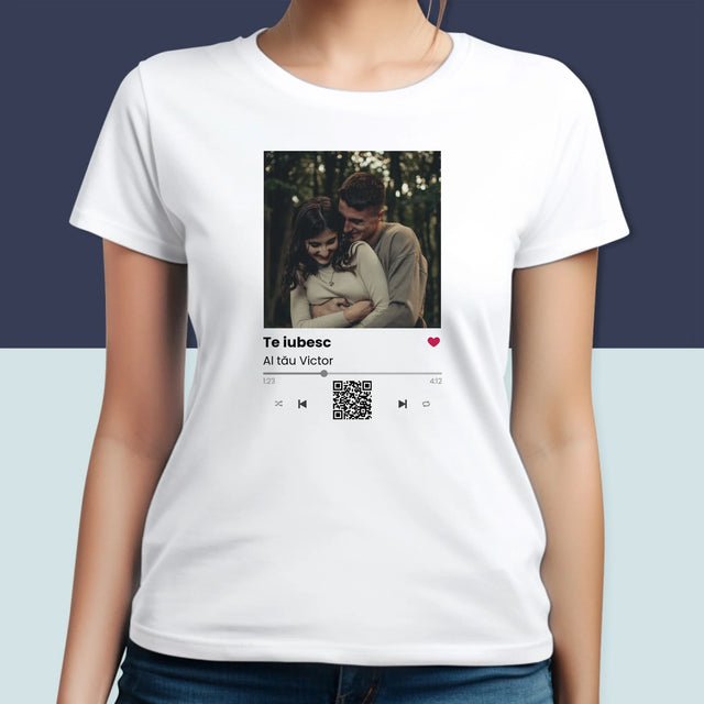 Fotografie Si Semnătură: Spotify Cu Cod Qr - Tricou Pentru Femei