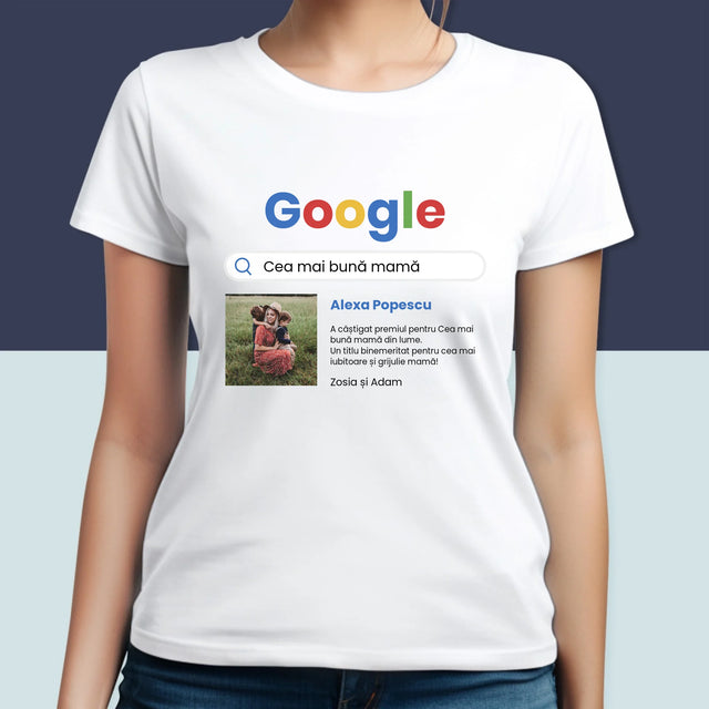 Fotografie Si Semnătură: Cea Mai Bună Mamă Rezultat Google - Tricou Pentru Femei