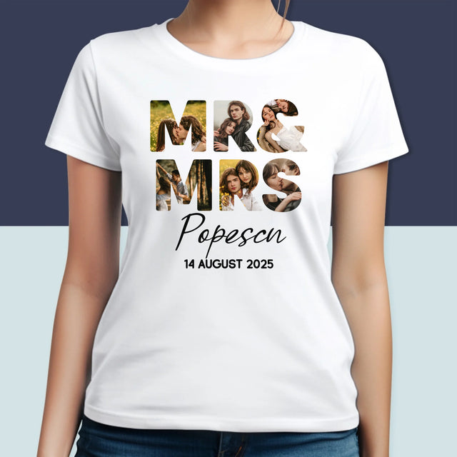 Cuvânt Din Fotografii: Mr&Mrs - Tricou Pentru Femei