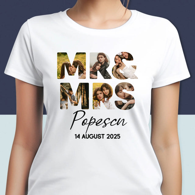 Cuvânt Din Fotografii: Mr&Mrs - Tricou Pentru Femei