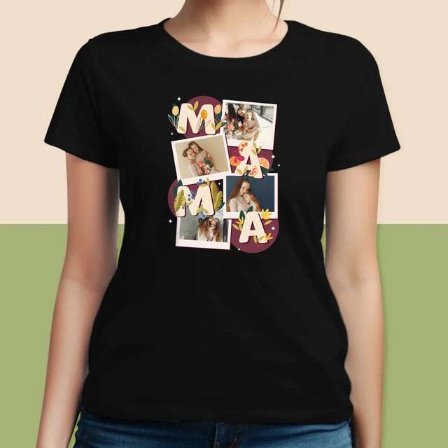 Colaj De Fotografii: Litere Mama - Tricou Pentru Femei