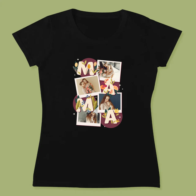 Colaj De Fotografii: Litere Mama - Tricou Pentru Femei