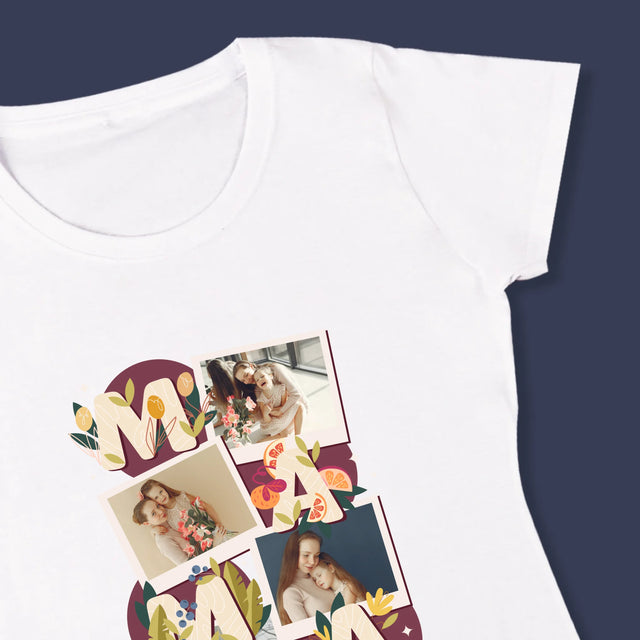 Colaj De Fotografii: Litere Mama - Tricou Pentru Femei