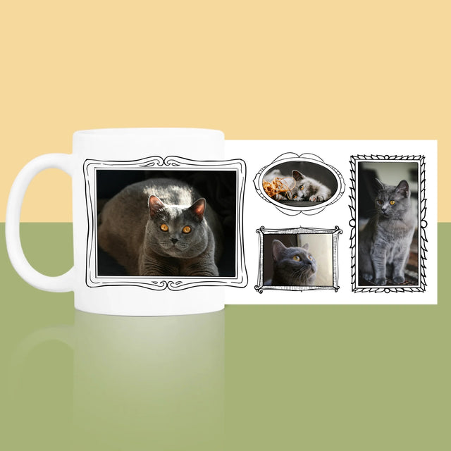 Colaj De Fotografii: Perete Galereia Cu Pisic - Cană