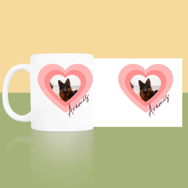 Fotografie Si Semnătură: Fotografia Cățelușului În Inimă - Cană