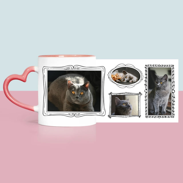 Colaj De Fotografii: Perete Galereia Cu Pisic - Cană