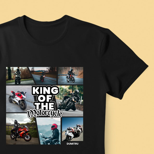 Colaj De Fotografii: King Of The Motorcycle - Tricou Pentru Bărbați