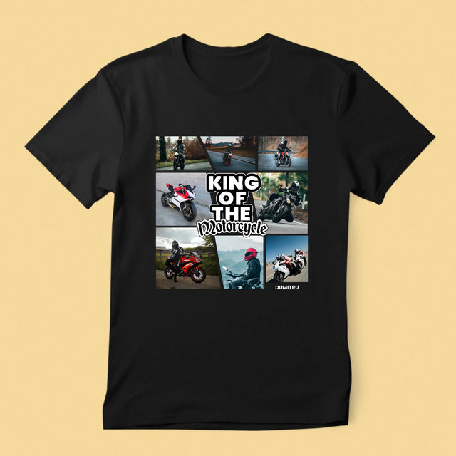 Colaj De Fotografii: King Of The Motorcycle - Tricou Pentru Bărbați