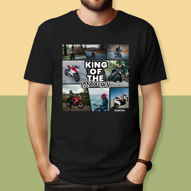 Colaj De Fotografii: King Of The Motorcycle - Tricou Pentru Bărbați