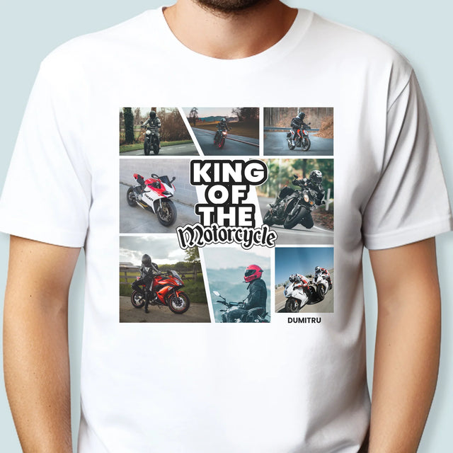 Colaj De Fotografii: King Of The Motorcycle - Tricou Pentru Bărbați