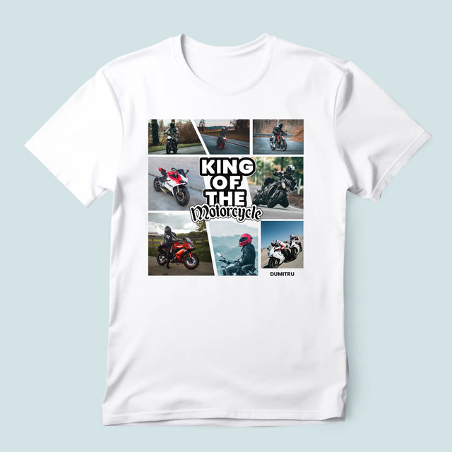 Colaj De Fotografii: King Of The Motorcycle - Tricou Pentru Bărbați