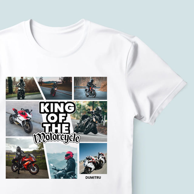 Colaj De Fotografii: King Of The Motorcycle - Tricou Pentru Bărbați