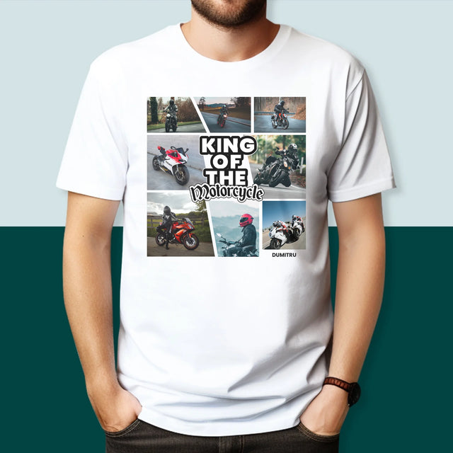 Colaj De Fotografii: King Of The Motorcycle - Tricou Pentru Bărbați