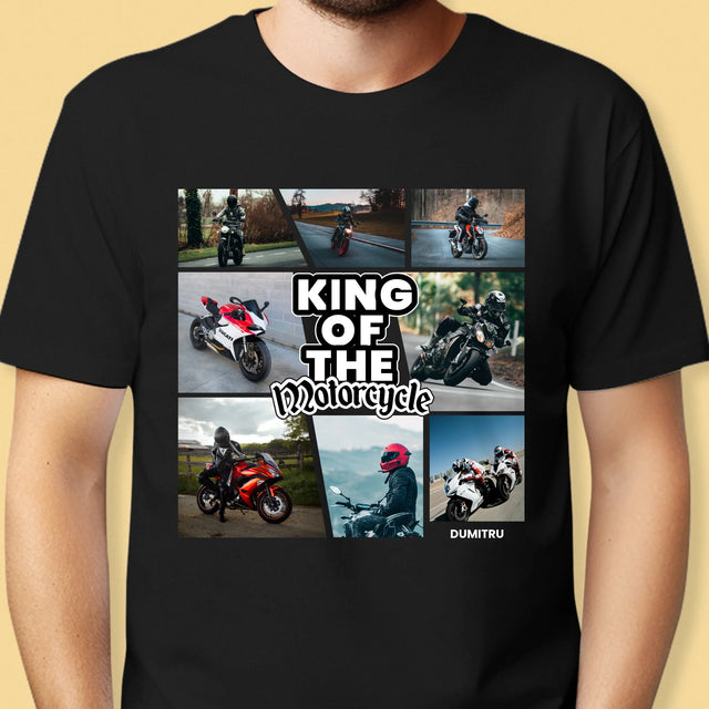 Colaj De Fotografii: King Of The Motorcycle - Tricou Pentru Bărbați
