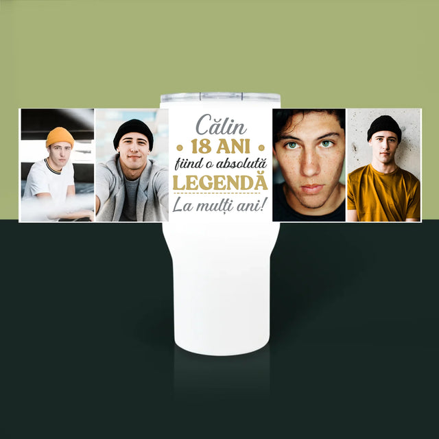 Colaj De Fotografii: 18 Ani Fiind O Legendă - Cană Termică Albă