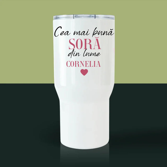 Colaj De Fotografii: Cea Mai Bună Soră Din Lume - Cană Termică Albă