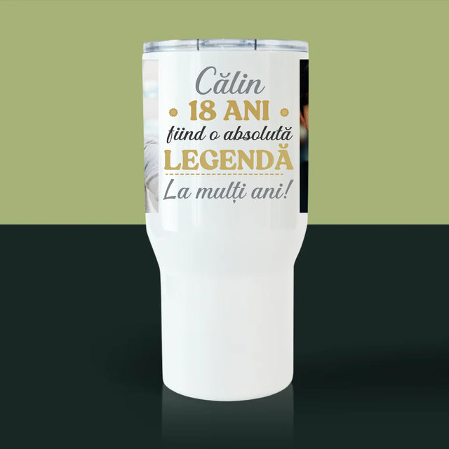 Colaj De Fotografii: 18 Ani Fiind O Legendă - Cană Termică Albă