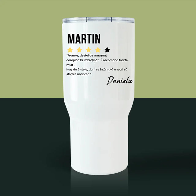 Fotografie Si Semnătură: Cel Mai Bun Băiat, Îl Recomand - Cană Termică Albă