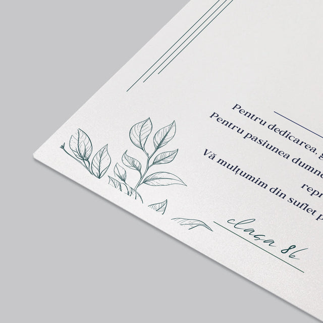 Fotografie Si Semnătură: Certificat De Învățător Exemplar - Mapa De Birou