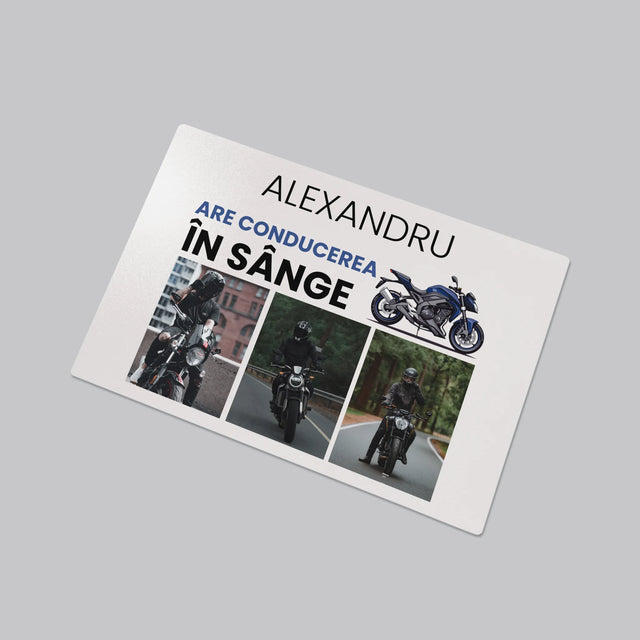 Colaj foto: Are șofatul în sânge - Covoraș de birou | RO