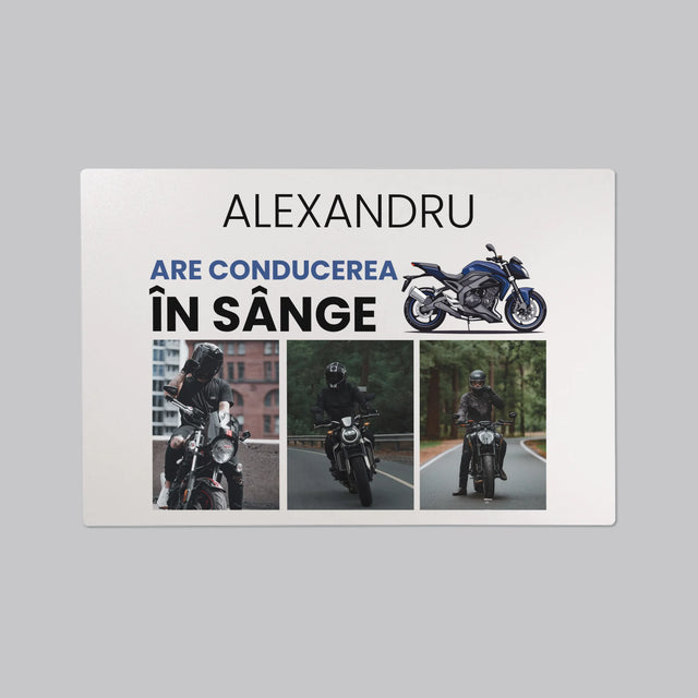 Colaj foto: Are șofatul în sânge - Covoraș de birou | RO