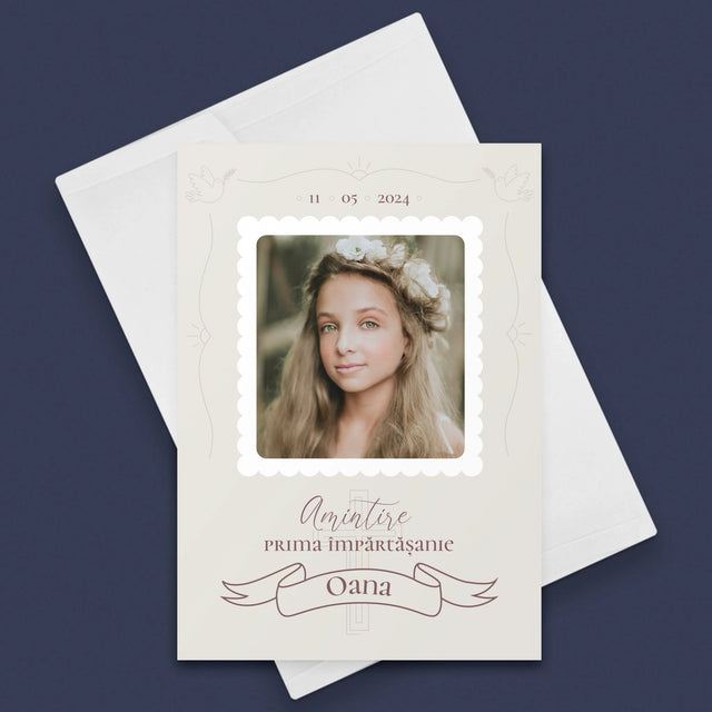 Fotografie Si Semnătură: Porumbei De Împărtășanie - Card Cu Felicitări