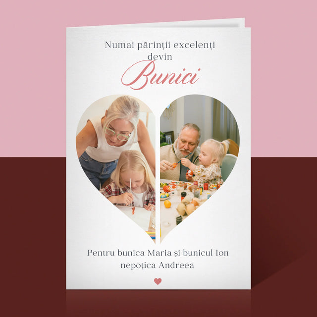 Colaj De Fotografii: Părinții Excelenți Devin Bunici - Card Cu Felicitări