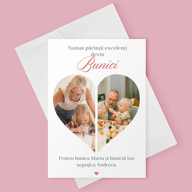 Colaj De Fotografii: Părinții Excelenți Devin Bunici - Card Cu Felicitări