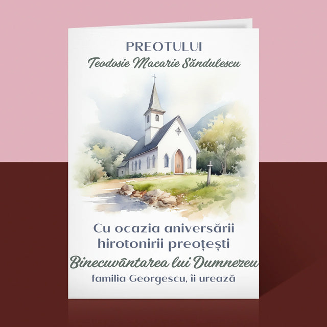 Numele Și Semnătura: Aniversarea Hirotonirii Preoțești - Card Cu Felicitări