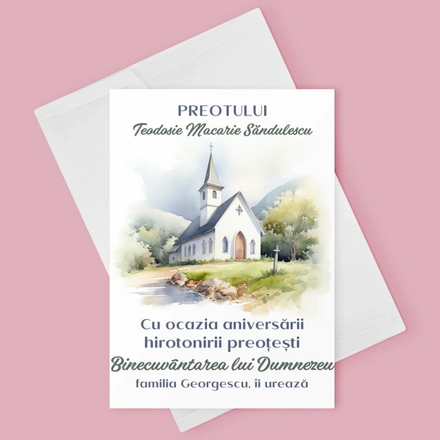 Numele Și Semnătura: Aniversarea Hirotonirii Preoțești - Card Cu Felicitări