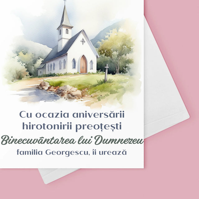 Numele Și Semnătura: Aniversarea Hirotonirii Preoțești - Card Cu Felicitări