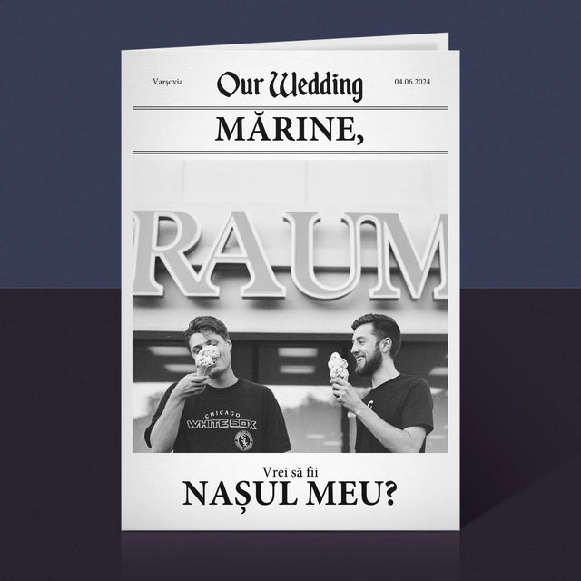 Fotografie Si Semnătură: Our Wedding Naș - Card Cu Felicitări