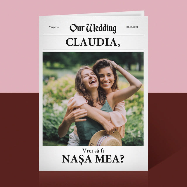 Fotografie Si Semnătură: Our Wedding Nașa - Card Cu Felicitări