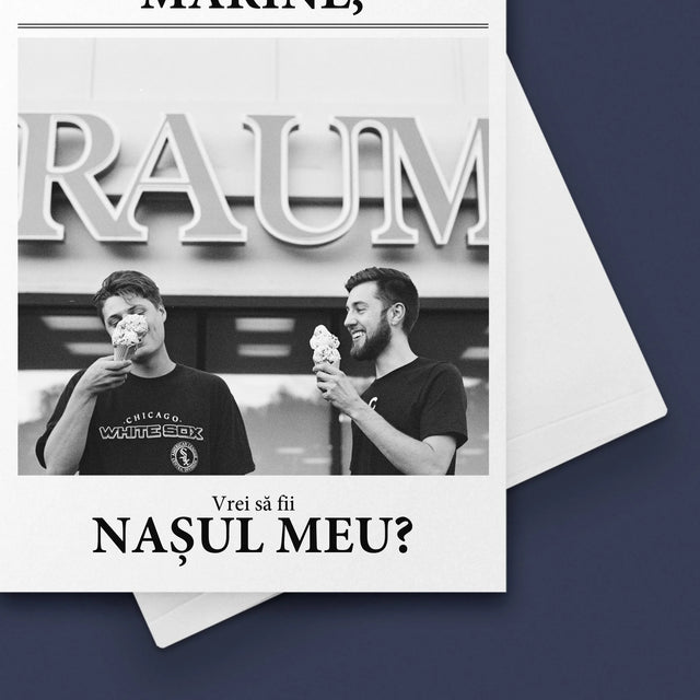 Fotografie Si Semnătură: Our Wedding Naș - Card Cu Felicitări