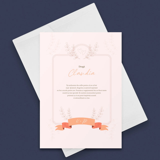 Numele Și Semnătura: Mulțumiri Pentru Nașă - Card Cu Felicitări