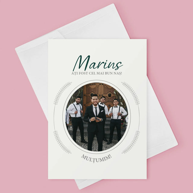 Fotografie Si Semnătură: Ați Fost Cel Mai Bun Naș - Card Cu Felicitări