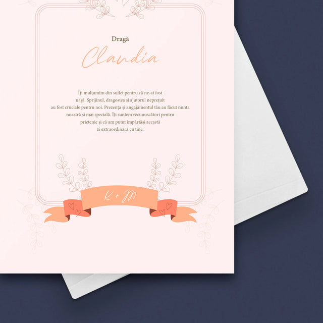 Numele Și Semnătura: Mulțumiri Pentru Nașă - Card Cu Felicitări