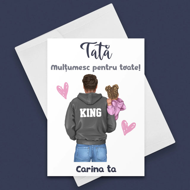 Creator De Personaj: Tată Cu Copil - Card Cu Felicitări