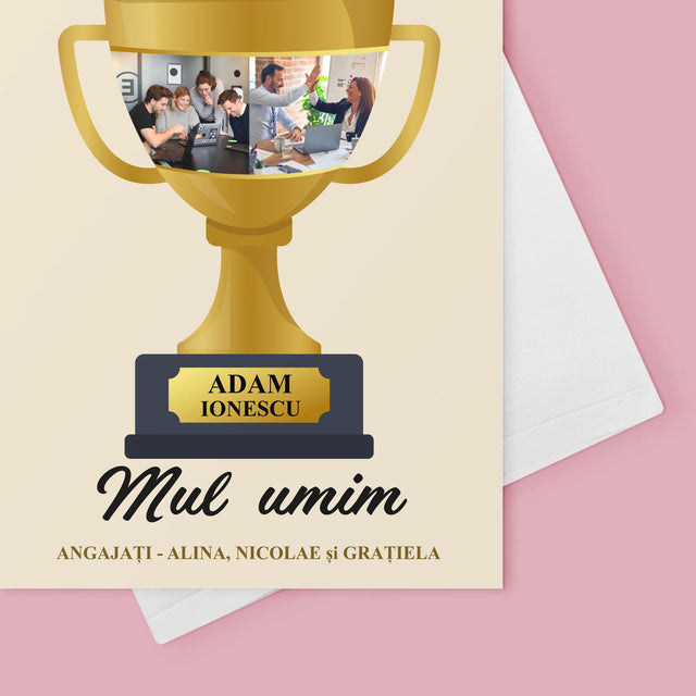Colaj De Fotografii: Cupa Best Boss - Card Cu Felicitări