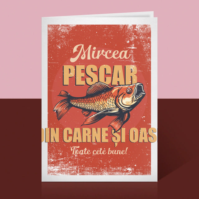 Numele Și Semnătura: Pescar Din Carne Și Oase - Card Cu Felicitări