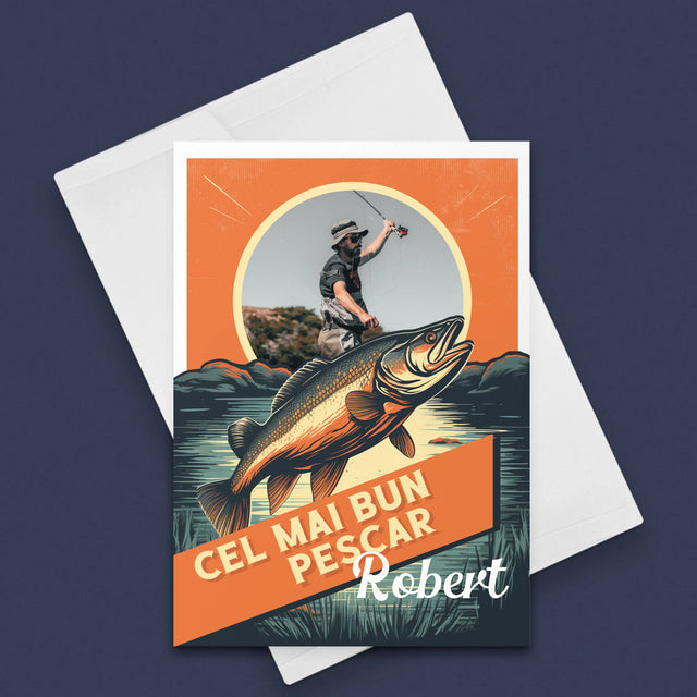 Fotografie Si Semnătură: Cel Mai Bun Pescar - Card Cu Felicitări