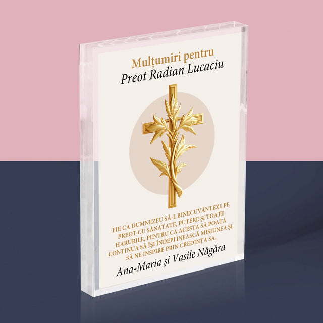 Numele Și Semnătura: Mulțumiri Pentru Preot - Bloc Acrilic