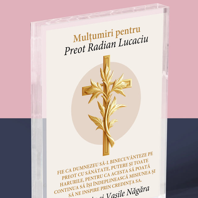 Numele Și Semnătura: Mulțumiri Pentru Preot - Bloc Acrilic