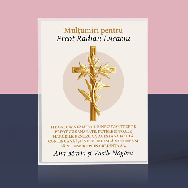 Numele Și Semnătura: Mulțumiri Pentru Preot - Bloc Acrilic