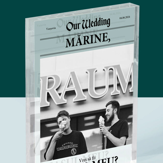 Fotografie Si Semnătură: Our Wedding Naș - Bloc Acrilic