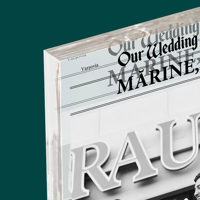 Fotografie Si Semnătură: Our Wedding Naș - Bloc Acrilic