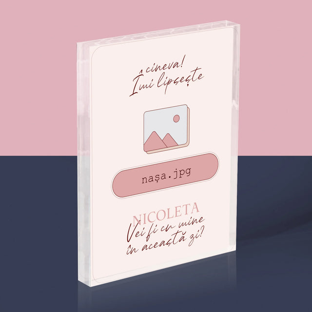 Numele Și Semnătura: Îmi Lipsește Cineva Nașa - Bloc Acrilic