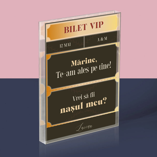 Numele Și Semnătura: Bilete Vip Naș - Bloc Acrilic