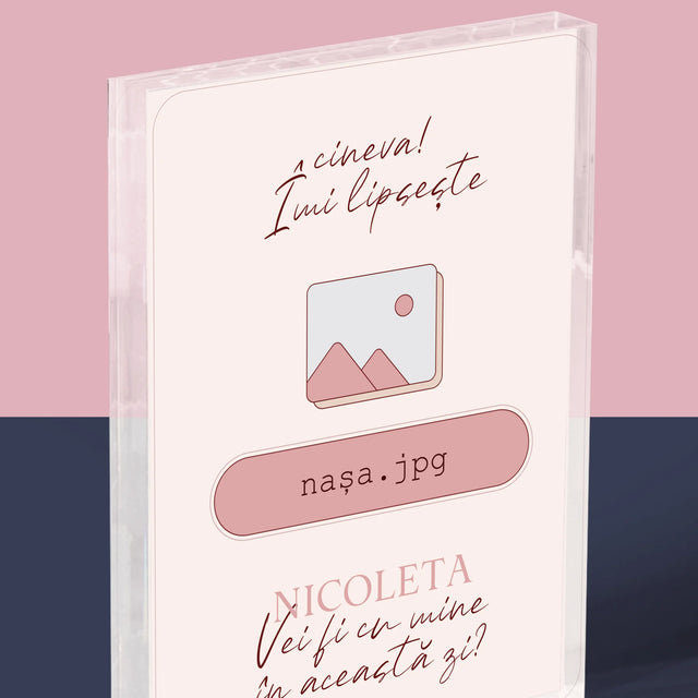 Numele Și Semnătura: Îmi Lipsește Cineva Nașa - Bloc Acrilic