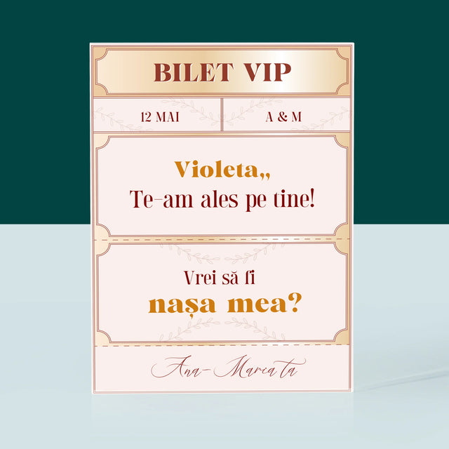 Numele Și Semnătura: Bilete Vip Nașă - Bloc Acrilic